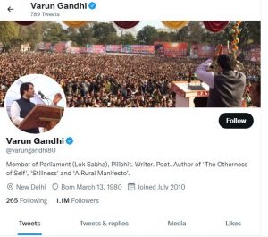varun gandhi tweeter 