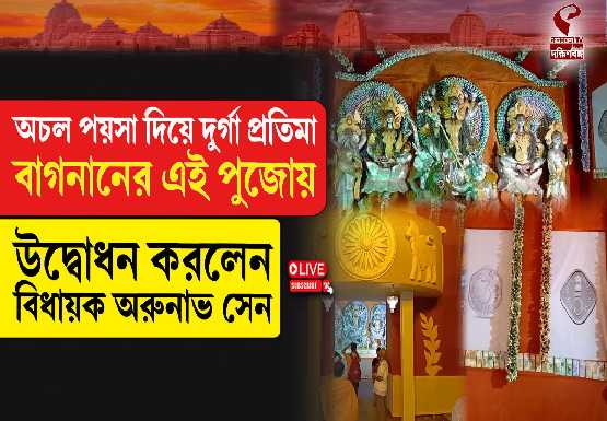 অচল পয়সা দিয়ে দুর্গা প্রতিমা বাগনানের এই পুজোয়
