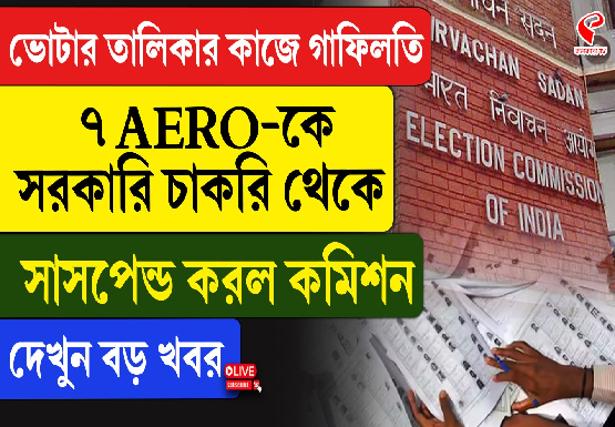 ভোটার তালিকার কাজে গাফিলতি, ৭ AERO-কে সরকারি চাকরি থেকে সাসপেন্ড করল কমিশন