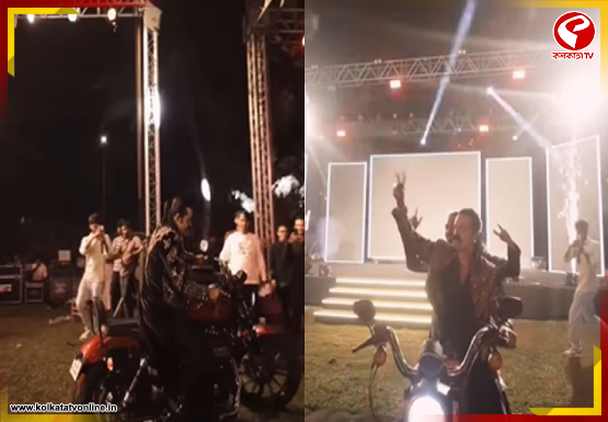 ‘ধুরন্ধর’ মেজাজে বুলেটে চেপে ছেলের বিয়েতে প্রবেশ বাবার!