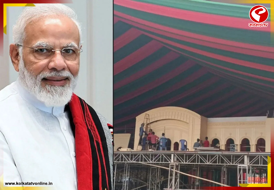 ব্রিগেড মঞ্চে দক্ষিণেশ্বর! বাঙালিয়ানায় জোর দিয়েছে বিজেপি,‘থিমপুজো’ খোঁচা দিল তৃণমূল