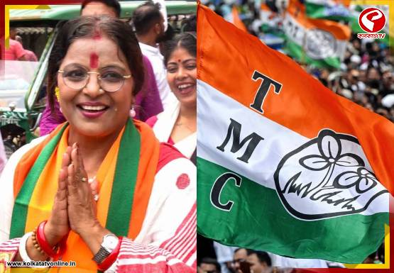 জাতীয় পতাকায় ঘাম মুছেছেন পাপিয়া অধিকারী! পদ্ম প্রার্থীর বিরুদ্ধে কমিশনে নালিশ তৃণমূলের