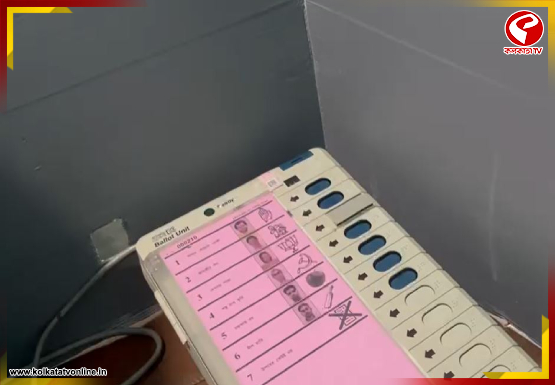 ভোট চলাকালীন বিপত্তি! বিজেপির প্রতীকে টেপ সেঁটে দেওয়ার অভিযোগ