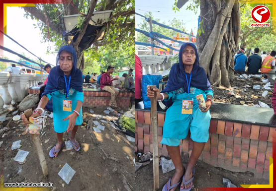 ভাঙা পায়ে, লাঠি হাতে শুভেন্দুর শপথ দেখতে ব্রিগেডে তারকেশ্বরের শুভ্রাদেবী