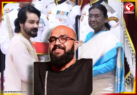 অভিষেকের তৈরি পোশাকে সাবেকি সাজে পদ্ম সম্মানের মঞ্চে প্রসেনজিৎ চট্টোপাধ্যায়