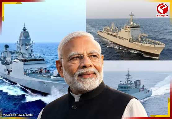 সমুদ্রে ভারতের গর্জন! নৌসেনায় জুড়ল ৩ যুদ্ধজাহাজ, জেনে নিন ত্রিফলার শক্তি