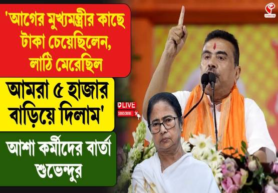 ‘টাকা চাইতে লাঠি খেয়েছিলেন, আমরা না চাইতেই ৫ হাজার বাড়ালাম’, আশা কর্মীদের বার্তা শুভেন্দুর
