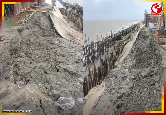 অমাবস্যার ভরা কোটালে মৌশুনী দ্বীপে নদীবাঁধে বড় ভাঙন, আতঙ্কে বাসিন্দারা